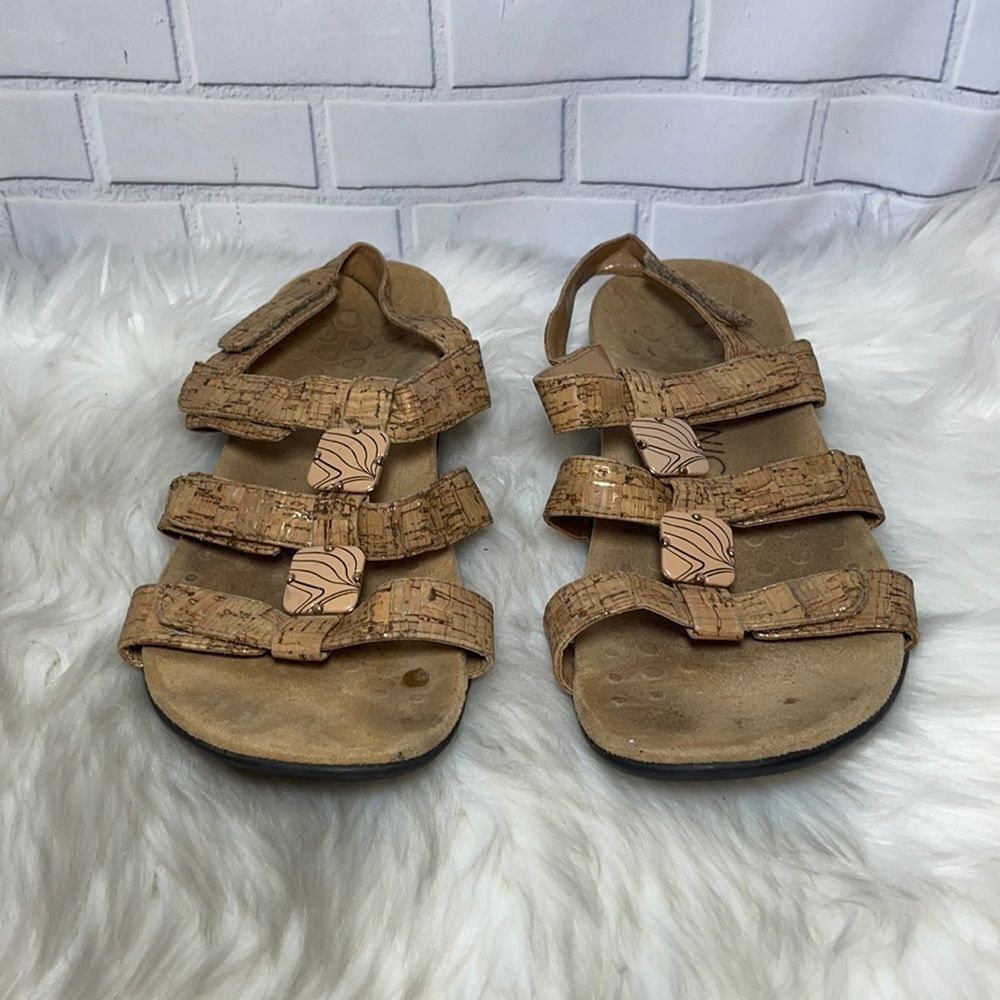 Vionic Amber Adjustable Triple Strap Slides Sz 8 - image 2